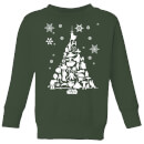 Star Wars Character Christmas Tree Kids' Christmas Jumper - Forest Green
