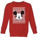 Disney Mickey Face Kids' Christmas Jumper - Red