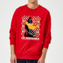 Looney Tunes Daffy Duck Knit Christmas Jumper - Red