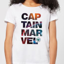 Captain Marvel Space Text Women's T-Shirt - White