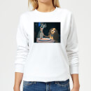 Disney Lady And The Tramp Spaghetti Scene Women's Sweatshirt - White