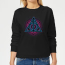 Harry Potter Deathly Hallows Neon Women's Sweatshirt - Black