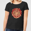 Harry Potter Hogwarts Christmas Crest Women's T-Shirt - Black