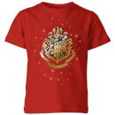 Harry Potter Star Hogwarts Gold Crest Kids' T-Shirt - Red