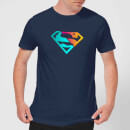 Justice League Neon Superman Men's T-Shirt - Navy Justice League Neon Superman Men's T-Shirt - Navy