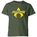 Justice League Aquaman Logo Kids' T-Shirt - Forest Green