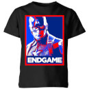 Avengers Endgame Captain America Poster Kids' T-Shirt - Black