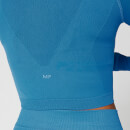 Shape Seamless 無縫系列 女士長袖短版上衣 - 藍 - XS