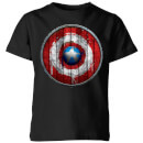 Marvel Captain America Wooden Shield Kids' T-Shirt - Black