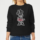 Disney Mini Mouse Line Art Women's Sweatshirt - Black