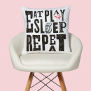 Monopoly Eat Sleep Play Repeat Square Cushion Monopoly Eat Sleep Play Repeat Square Cushion