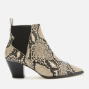 Ted Baker Women's Rilans Snake Print Western Style Ankle Boots - Natural