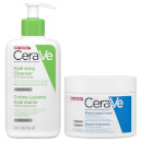 CeraVe Daily Deep Hydration 2-Step Routine for Normal to Dry Skin, Cleanser and Moisturiser with Hyaluronic Acid
