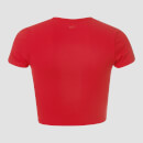 Power 力量系列 短版短袖上衣 - 紅色 - XS