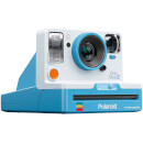 White & Blue Instant Polaroid Camera