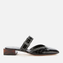 Ganni Women's Belly Croc Leather Mules - Black