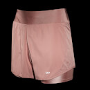 MP Women's Velocity Double Layered Shorts- Washed Pink