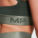 MP Women's Adapt Textured Sports Bra- Dark Green - XXS