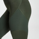 กางเกงเลกกิ้งแบบมีเท็กซ์เจอร์สำหรับผู้หญิง MP- สีเขียวเข้ม - XXS