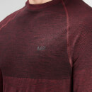 MP Men's Essential Seamless Long Sleeve Top- Washed Oxblood Marl - S