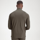 Мъжка блуза с 1/4 цип Essentials - маслинено зелено