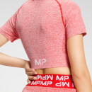MP Curve 曲線系列 女士短版短袖 T 恤 - 紅 - XS