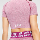 T-Shirt Cropped de Manga Curta Curve para Senhora da MP - Rosa Escuro - XS