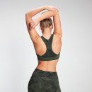 Дамски спортен сутиен с кръстосани презрамки на гърба на MP - тъмно зелено - XS