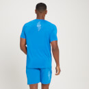 MP Training 樸質系列 線性圖樣男士短袖 T 恤 - 真實藍 - XXS