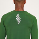 MP Training 樸質系列 線性圖樣男士長袖 T 恤 - 深綠 - XXS