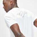 MP Мъжка спортна тениска с къс ръкав, знак и текст Infinity - бяла