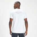 MP Мъжка спортна тениска с къс ръкав, знак и текст Infinity - бяла