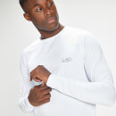 MP Мъжка спортна тениска с дълъг ръкав със знак и текст Infinity - бяла - M