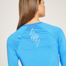 MP Training 樸質系列 線性圖樣女士長袖上衣 - 明亮藍 - XS