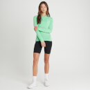 Дамска спортна тениска с дълъг ръкав Performance на MP - ледено зелено меланж с бяло - XXS