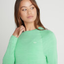 Дамска спортна тениска с дълъг ръкав Performance на MP - ледено зелено меланж с бяло - XXS