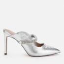 Kurt Geiger London Women's Duke Leather Heeled Mules - Silver
