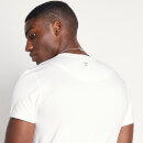 Core Athletische Passform T-Shirt – Weiß / Hellgrau
