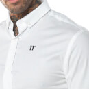 Langarmhemd mit Kontrast-Logo – Weiß