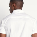 Cropped-Passformarmhemd Kontrast-Logo – Weiß