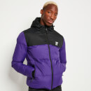 Large Panelled Puffa Jacket – Purple/Black
