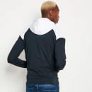Cut And Sew Track Top With Hood – Navy/White