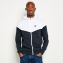 11 Degrees Men's Cut And Sew Track Top With Hood - Navy/White