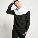 Cut And Sew Taped Track Top With Hood – Black/White