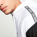Cut And Sew Taped Track Top With Hood – Black/White