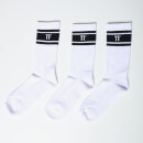 Men's Core Stripe Socks 3 Pack – White