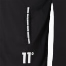 11 Degrees Cut And Sew Printed Stripe Full Zip Track Top With Hood – Black