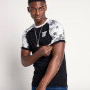 Men's Floral Print Raglan Rib T-Shirt Muscle Fit – Black/White