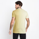 11 Degrees Vertical Ombre Pinstripe T-Shirt – Seed Beige / Khaki Fade