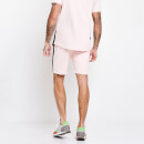 Men's Cut And Sew Panelled Sweat Shorts – Peach Blush/White/Black